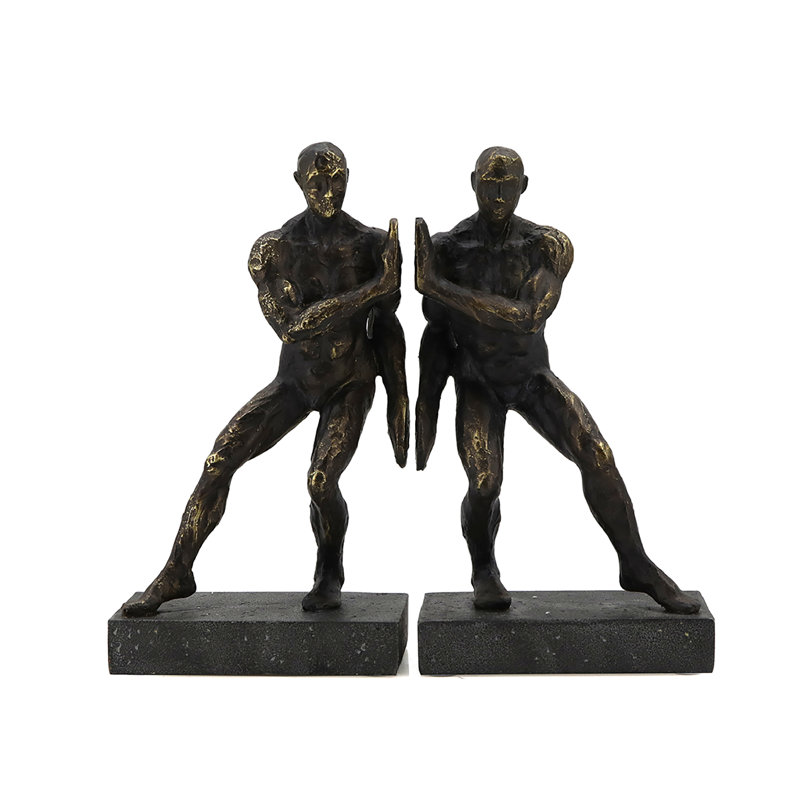 Pushing Men Bookends
