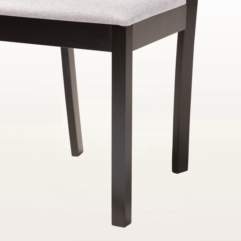 Erwin 5-Pc Dining Set in Grey Fabric and Dark Brown Finished Wood, 36.42'' H X 17.01'' W X 17.5'' D, 5