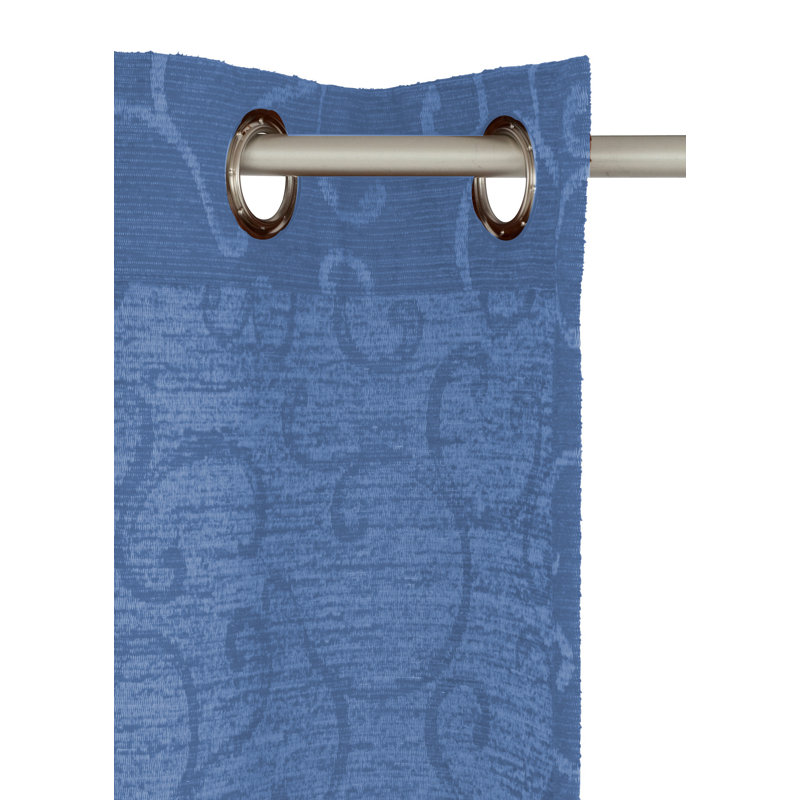 Siglerville Eyelet Curtain Single Panel, opaque, 132 W x 132 D cm, Blue