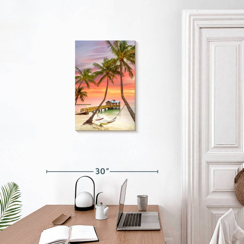 Aime relaxant au lever du soleil à Key West en Floride, H 24 po x l 16 po