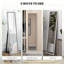 Miroir pleine grandeur sur pied incliné 64 po x 21 po à grain de bois gris