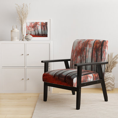 Fauteuil d'appoint rembourré Royola - Foggy Morning Red Forest