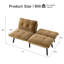 Canapé-lit futon inclinable en velours de 63 po avec dossiers réglables divisés réglables en velours-1977320679