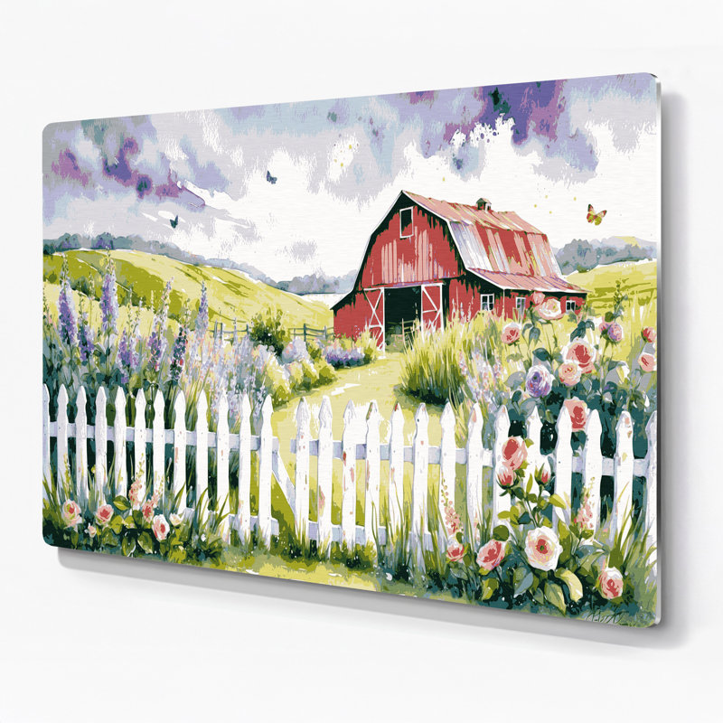 "Farm Picket Fence", art mural en métal beige, H 12 po x l 18 po