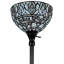 Lampe sur pied 62 "de forme traditionnelle brune avec abat-jour en verre teinté plume de paon blanc