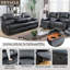 Ensemble de canapé de salon inclinable manuel en cuir végétalien 2 pièces avec console centrale Waunda-619157255