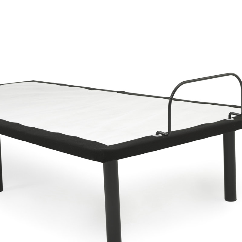 Base de lit double réglable en métal gris, commande tête haute avec télécommande câblée, joint, 73 po Profondeur, 53 largeur, 15 hauteur, 81,2 lb. Poids de la base en métal, ajustement pour plus de confort, P, l, H, poids