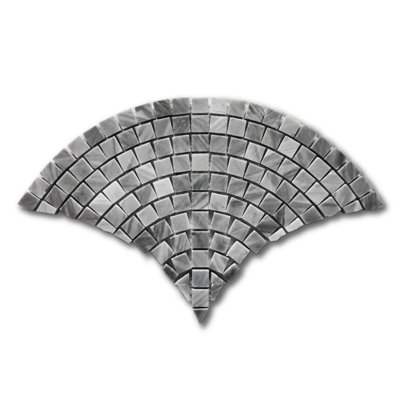 Carreau de mosaïque en marbre 7 po x 13 po Bardiglio, Gris clair