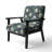 Cobalt Blue Scrollwork Swirls Victorian Pattern II - Upholstered Floral Accent Chair-1244381012
