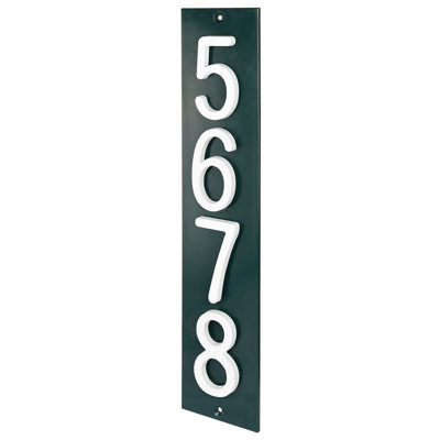 Royal Shade Flush Mount Vertical Aluminum Address Plaque – Customized 4-Digit