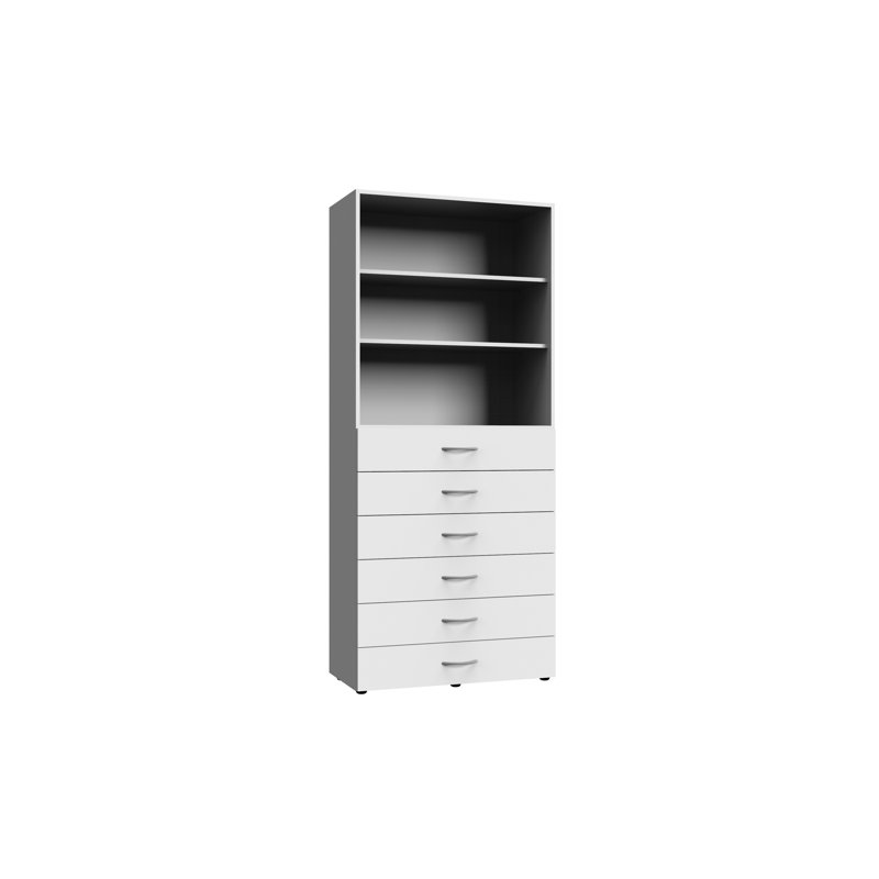 Aksel Wood Shelving Unit, 185cm H x 80cm W x 40cm D, White