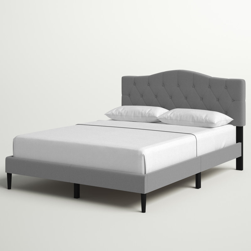 Arnette Upholstered Platform Bed, Twin, Gray