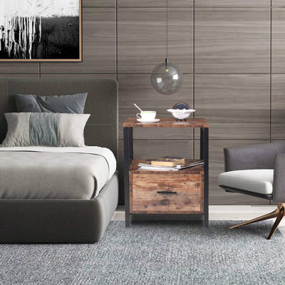 Tables de chevet avec tiroir, table d'appoint en bois