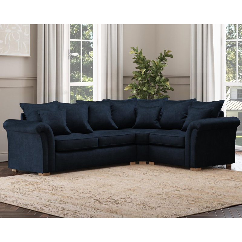 Castleacre Corner with two seats, Scatter Back, Left Hand Facing, Royal Blue Polyester