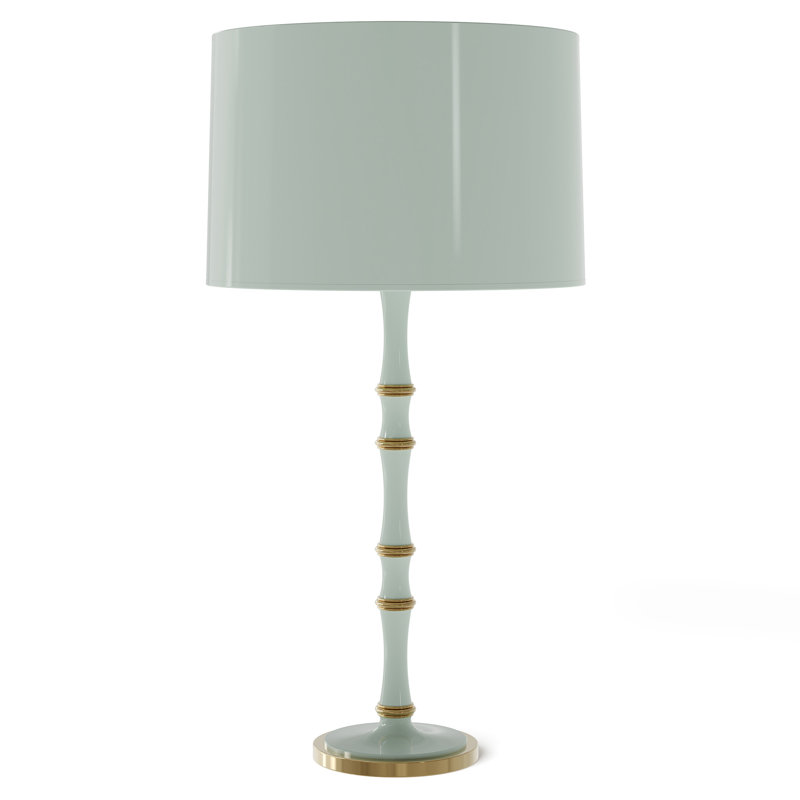 Kane Table Lamp, Celadon, Polished Nickel, Celadon