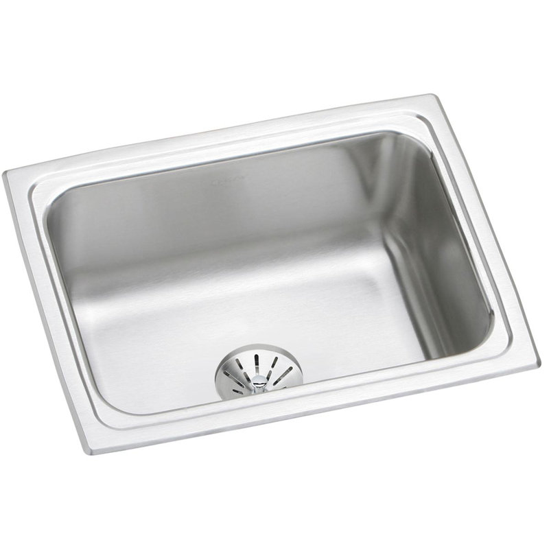 Évier de cuisine à montage supérieur de 25 x 20 po avec passoire à panier Lustertone