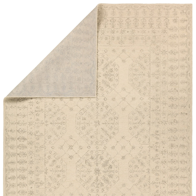 Tapis blanc en laine touffeté à la main Cowan, Rectangle 12 pi x 15 pi