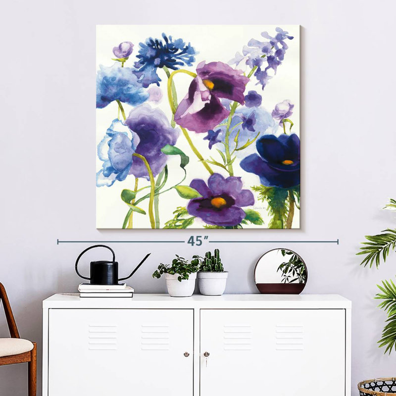 Harnek - jardin mixte bleu et mauve I, H 33 po x l 33 po