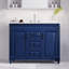 Meuble-lavabo simple 42 po avec plateau en marbre et lavabo en céramique-35367693