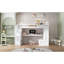 Lit mezzanine double blanc avec bureau, tablettes, deux tiroirs et escalier de rangement pratique et robuste 2 grands