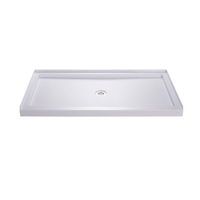 Visions 60" W x 30" D x 78" H Semi Frameless Rectangle Shower Kit with Fixed Panel and Base