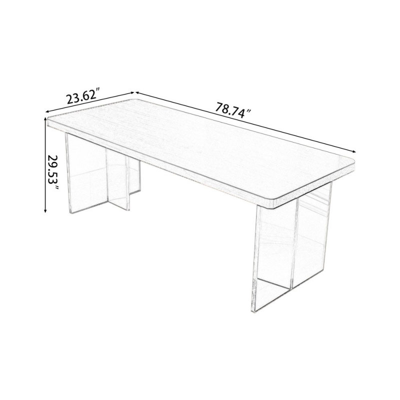Walnut Rectangular Solid Wood desks, 29.53" H x 78.74" W x 23.62" D
