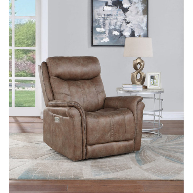 Fauteuil inclinable électrique Wajieh Morrison, Similicuir brun clair