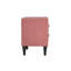Ensemble de meubles de chambre 3 pièces comprenant un lit simple, des tables de chevet, une tête de lit capitonnée rose et un revêtement en tissu.-962890143