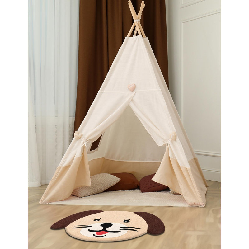 Unique Loom Puppy Playtime Kids Wool Rug, Novelty 5'1" x 7'1"