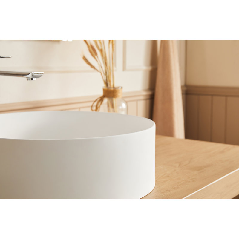 Lavabo vasque de salle de bain rond de 17,7 pouces, surface ovale 24 po. Cpeao