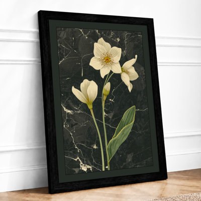 Daffodils on Stone Botanical - Framed Print