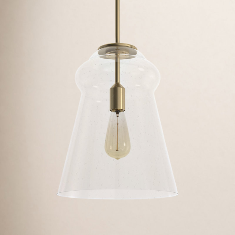 1 - Light Single Pendant, Satin Brass