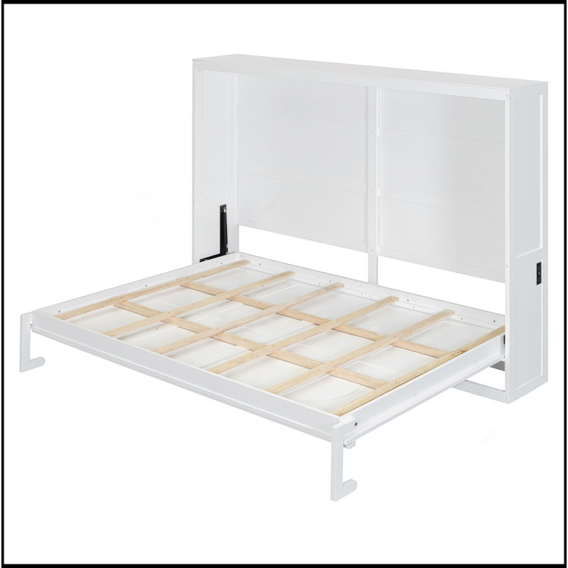 Grand lit escamotable mural, blanc