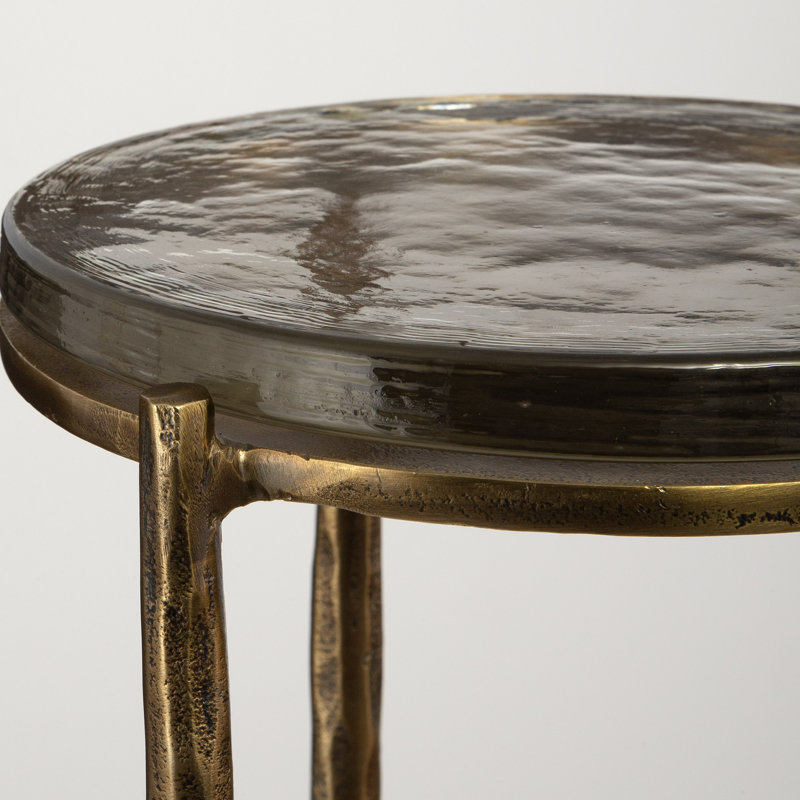 Tiayana Glass Top End Table