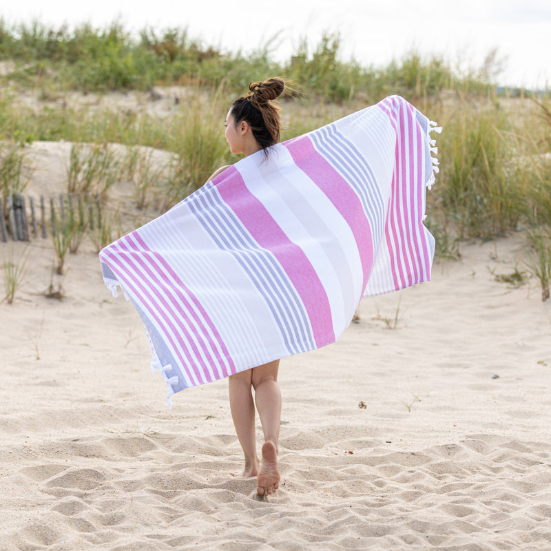 Marlene Coastal Resort 100% Cotton Fouta Beach Towels, Fuschia