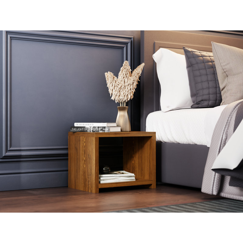 Bedside Cabinet Table For Bedroom - Elegant Stylish Classic Wooden Bedside Shelf Unit (B1), Oak