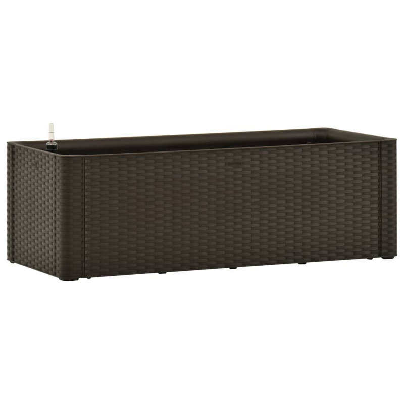 Raised Garden Bed Flower Bed with Self Watering System Rattan Look, Mocha