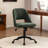 Modern Home Office Chair, Fabric Upholstered Swivel Desk Chair, Armless Task Chair with Tilt Back, Height Adjustable Office Chair With Ball Caster, Green-568011953
