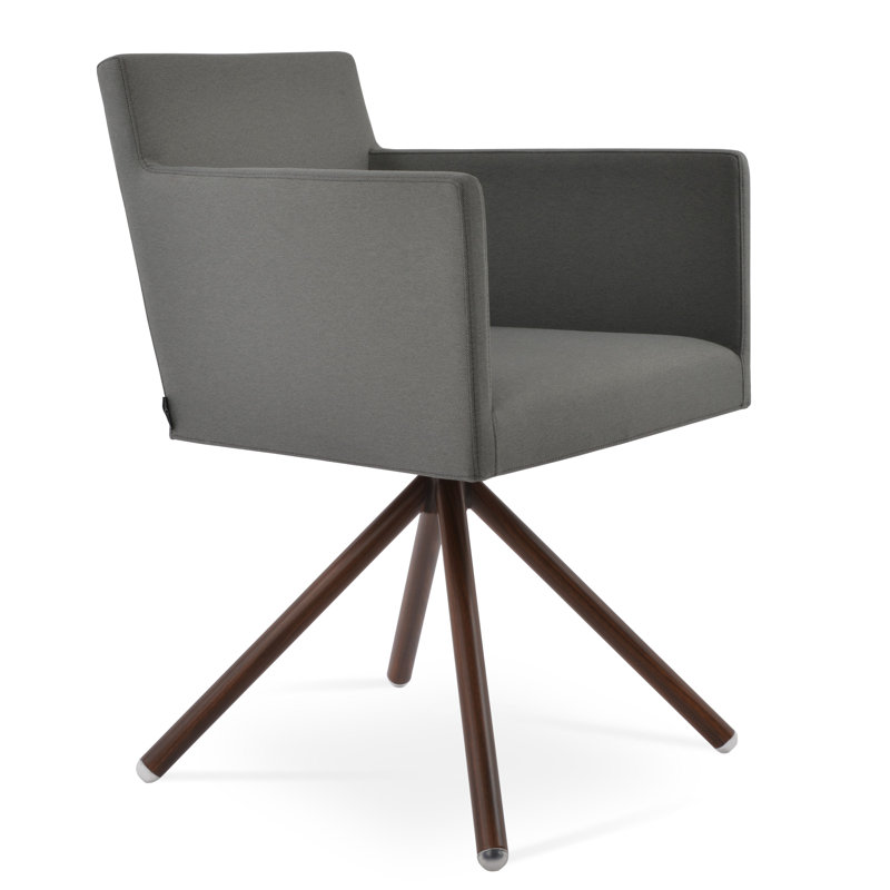 Fauteuil Harpoint, Noyer, Gris foncé