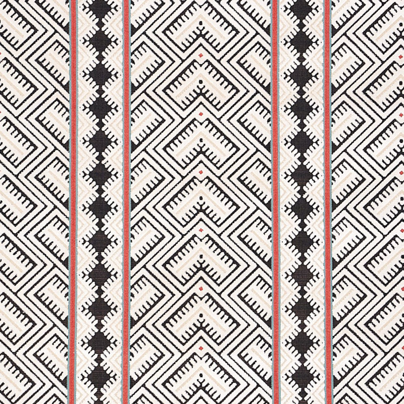Tissu en velours Parvin, Noir et ivoire