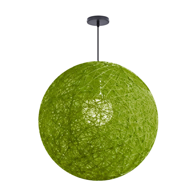 Luminaire suspendu sphère 1 lumière blanc, H 23,62 po x l 23,62 po x P 23,62 po, Vert