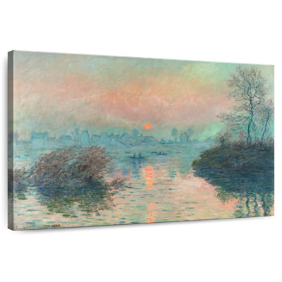 Alvord soleil couchant sur la seine à Lavacourt, effet hivernal 1880
