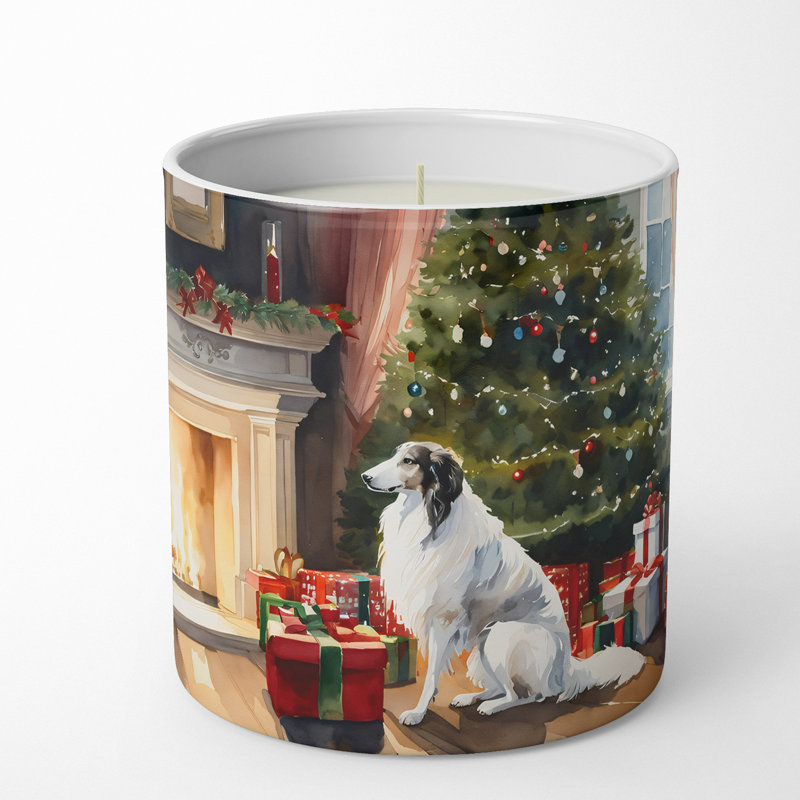 Bougie de Noël parfumée avec support en céramique