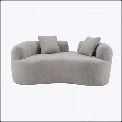 Causeuse courbée 66,93 pouces à compression complète, tissu en velours de peluche et canapé compact sans assemblage pour petits espaces et appartements