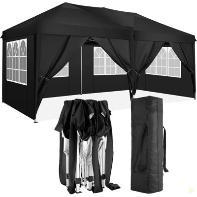 10'X20' Folding Canopy With 6 Removable Sidewalls Outdoor Event Shelter UPF 50+ Gazebo Portable Tents For Parties Beach Camping Wedding EZ Pop Up Cano