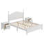 Lit plateforme en bois et deux tables de chevet-432368261-432368263