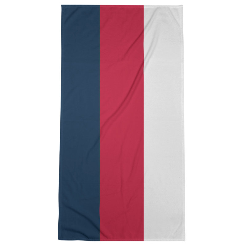 Bath Towel, Prussian Blue/Burgundy/White