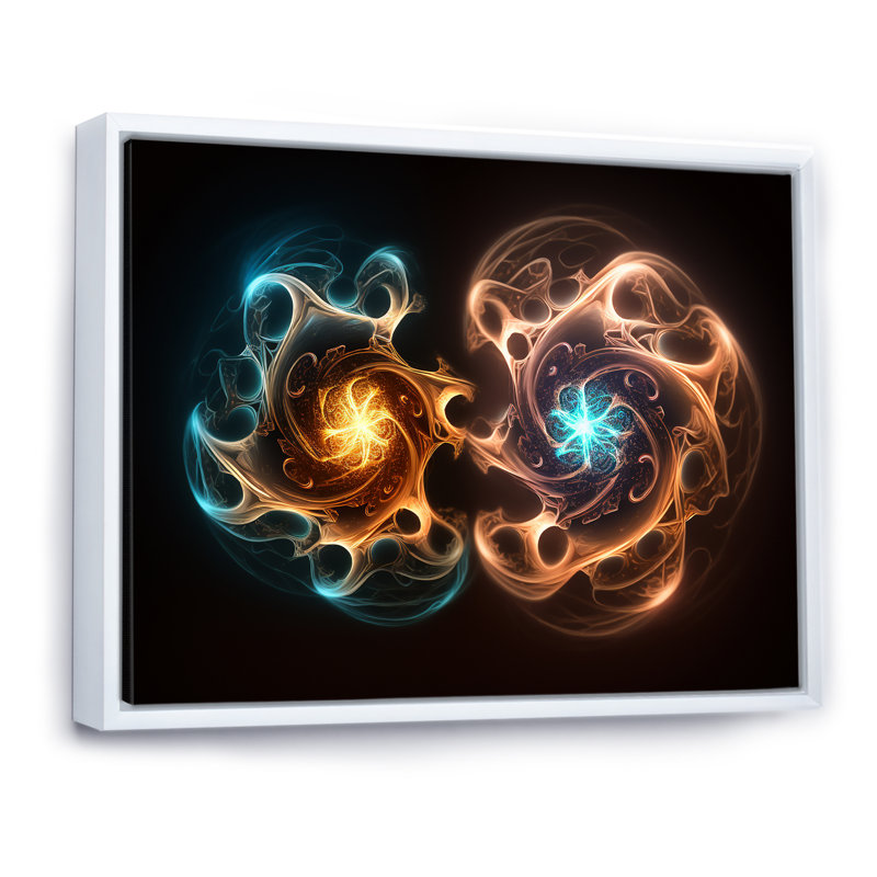 Quantum Twin Flames I - impression, H 34 po x l 44 po, Cadre flottant blanc