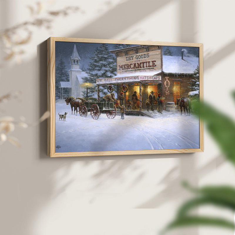 Vœux de Noël - impression encadrée - réarmable, H 22 po x l 28 po, Naturel