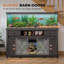 Support d'aquarium 75-120 gallons avec prise de courant - support d'aquarium robuste, style maison de campagne rustique, capacité de 1000 lb, portes de grange coulissantes réglables, brun foncé